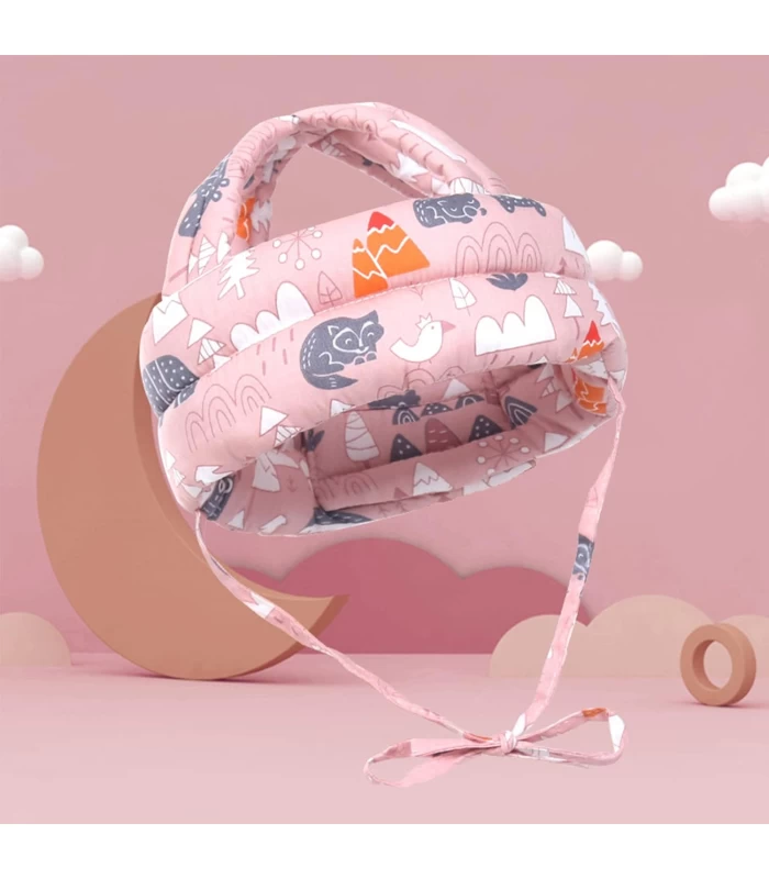 Baby Safety Toddler Helmet, Adjustable Infant Helmet Head Protector, Soft Head Guard for Crawling Walking, Baby Bumper Protection Hat Cushion Pillow, Kids Anti-Fall Safety Cap for Playing (Pink)